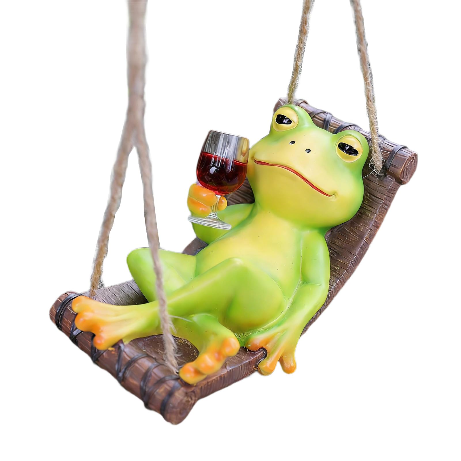 Snorvixre Garden Frog Figurines Swing Statues Resin for Decors Resin Swing Frog Statues