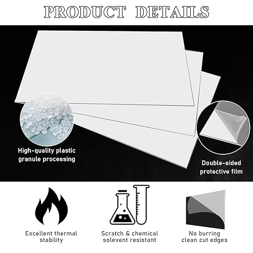Vista 56 de Roowest Hojas gruesas de acrílico transparente, paneles de plástico cortados a medida, panel de tablero de acrílico fundido con película protectora