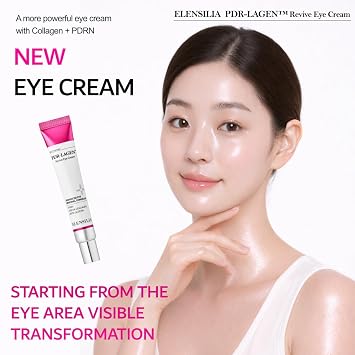 Elensilia PDRN Eye Cream with 10% PDR-LAGENTM Complex & Volufiline Korean Salmon DNA Under Eye Cream for Dark Circles, Puffiness, and Wrinkles Fast Absorbing Anti-Aging Moisturizer 1.01 fl oz(30ml)