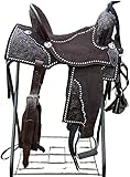 AD SADDLER Leather Western Barrel Horse Saddle Handmade Premium Racing Comfort Riding Trail Equestrian Tooled Carved for Best Horse Riding Saddle Size: 10