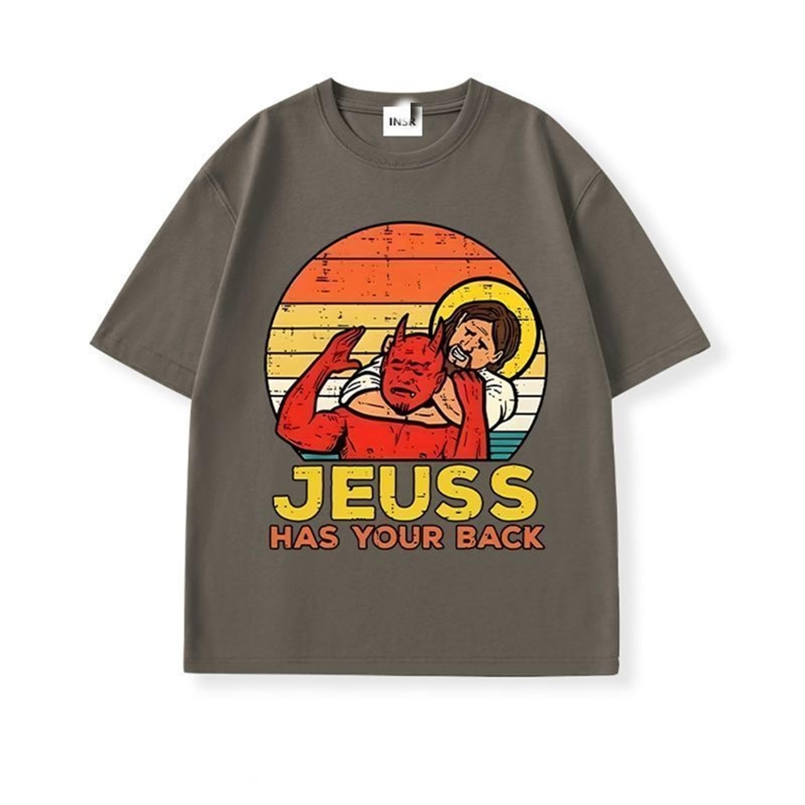 T-Shirt Homme T-Shirts Vintage Vert XL Manches Courtes