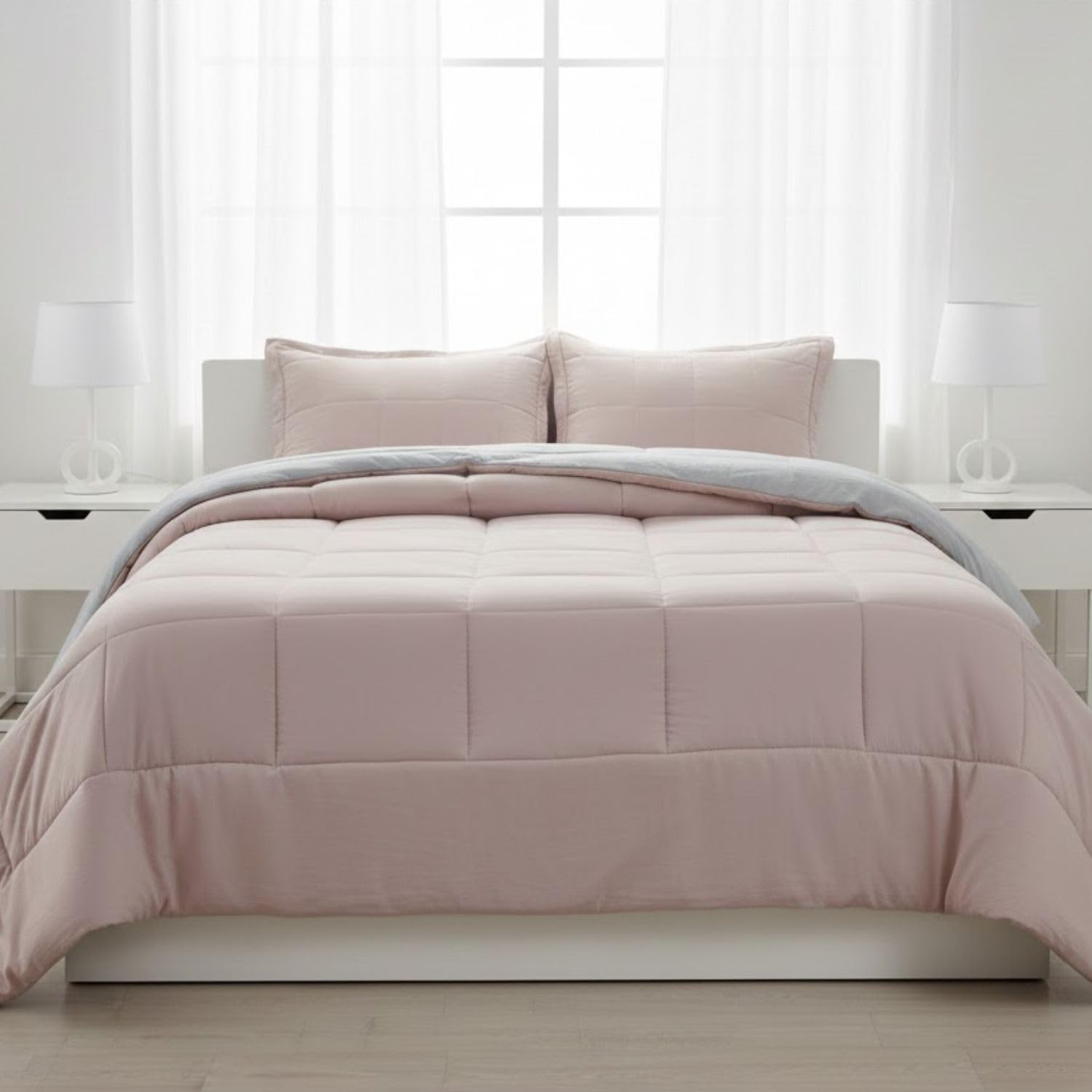 DONATELLA EDREDON Bicolor Tierra | Edredón Nordico Bicolor Reverisble | Duvet Microfibra Cálido Cómodo y Ligero | Calidad 400 gr - 105 cm., Rosa