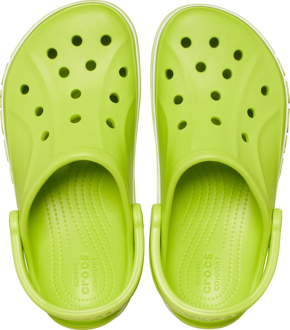 Crocs Unisex Backless SlipperClogs, Lime Punch White, 7 UK Men/ 8 UK Women
