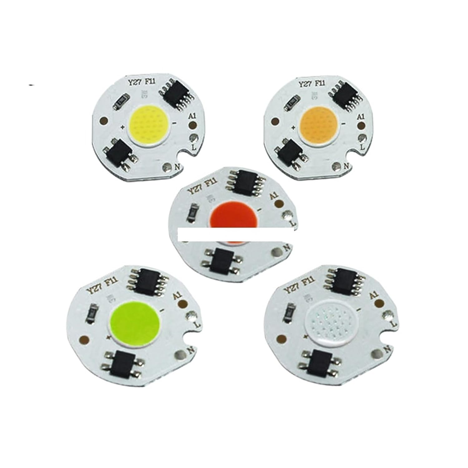 2-10pcs 3W 5W 7W 10W 12W LED COB Chip 220V Smart IC Driver Lamp Bulb RED Green Blue Light Source for DIY Flood Light Spotlight(Blue,2 Pieces_3W)