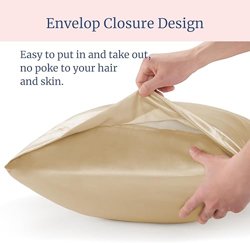 Miniatura 6 de BEDELITE Funda de almohada de satén para cabello y piel, súper suave y refrescante similar a las fundas de almohada de seda, paquete de 2 con cierre