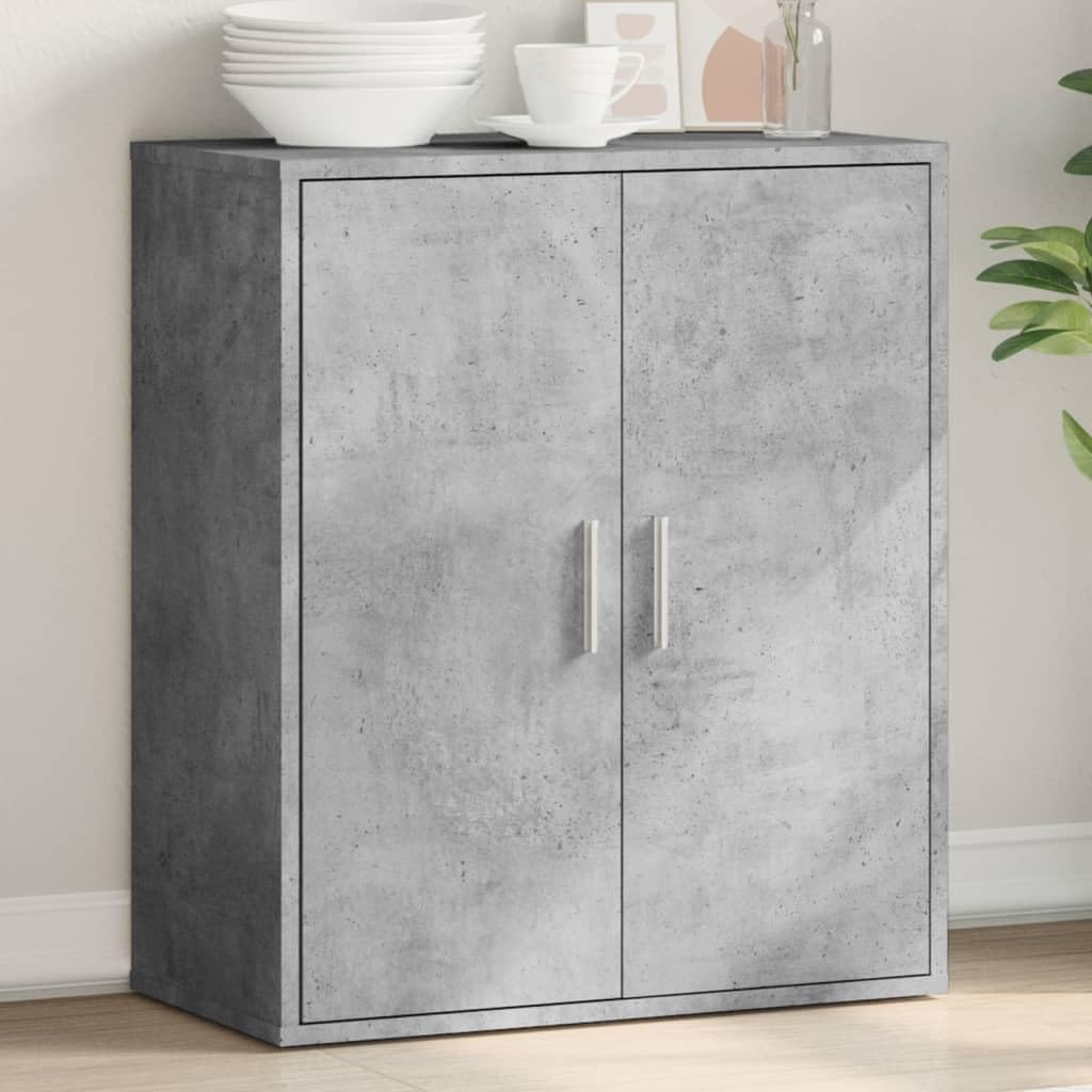 ShGaxin Kredens szary betonowy 79 x 38 x 80 cm materiał drewnopochodny, komoda do sypialni, komody i kredensy, szafka do salonu, komody na korytarz, meble pokojowe - 840516