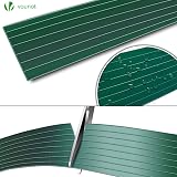 VOUNOT PVC Privacy Strips Garden Privacy Fence Screen 150m x 4.7cm Double Rod Mats with 300 Clips for Deck, Patio, Balcony, Green - 7