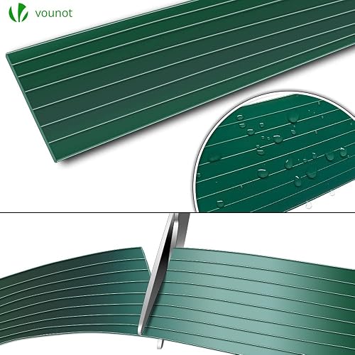 VOUNOT PVC Privacy Strips Garden Privacy Fence Screen 150m x 4.7cm Double Rod Mats with 300 Clips for Deck, Patio, Balcony, Green - 7