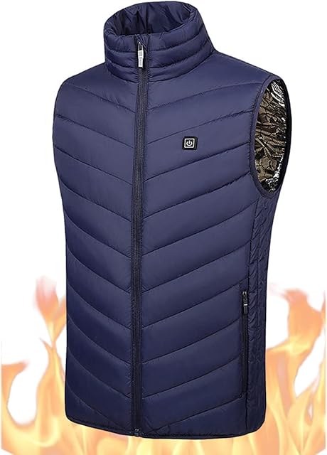Heated Gilet, 9 Zone Heated Clothing Heated Vest Abdominal Back Upper Body Warm Heated Jacket for Hunting, Outdoor, Camping-B||M