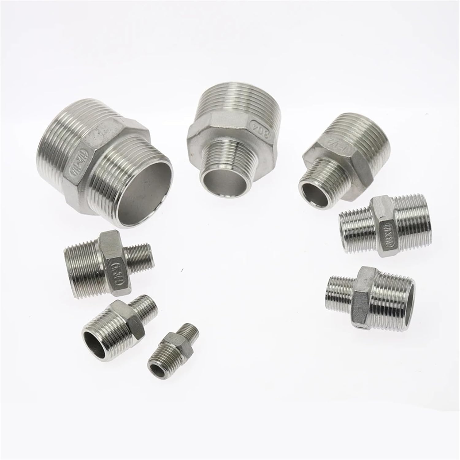 DN8 DN10 DN15 DN20 DN25 DN32 DN40 Male Thread Hex Nipple Union 304 Stainless Steel Pipe Fitting Connector Coupler water oil air(DN15 to DN6)