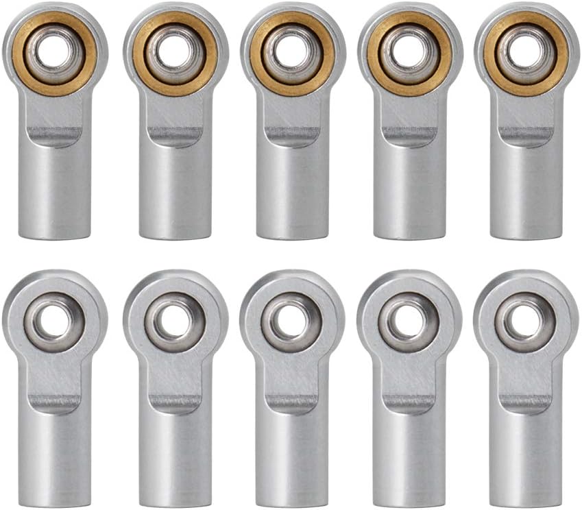 QUE-T 10pcs Metal Link Rod End M4 Ball Joint Head for RC Crawler Car (Silver)