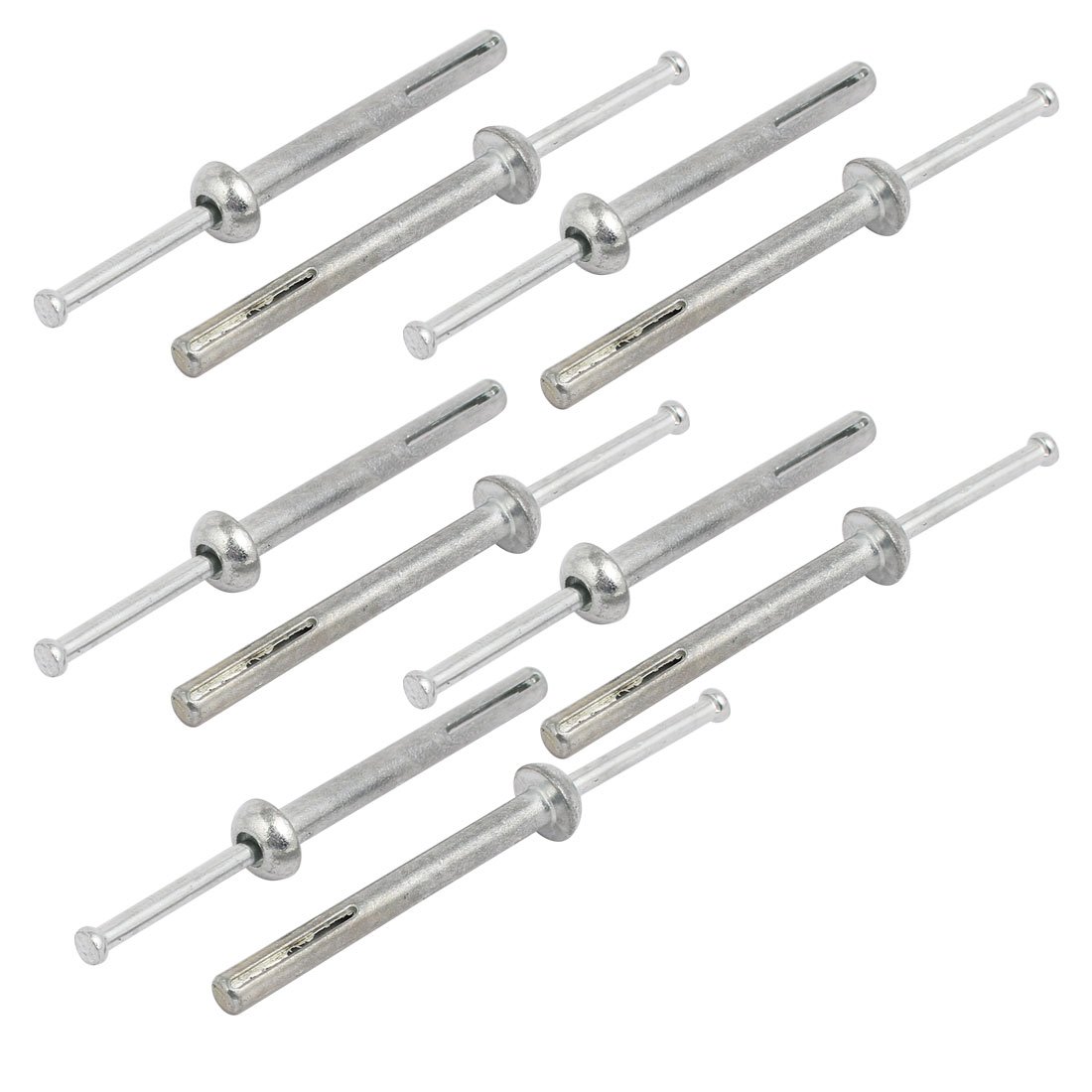 Aexit 1/4 Inch Fastener Punch Dia 2-1/2 Inch Depth Zinc Alloy Drive Anchor Silver Tone 10pcs Model:15as84qo282