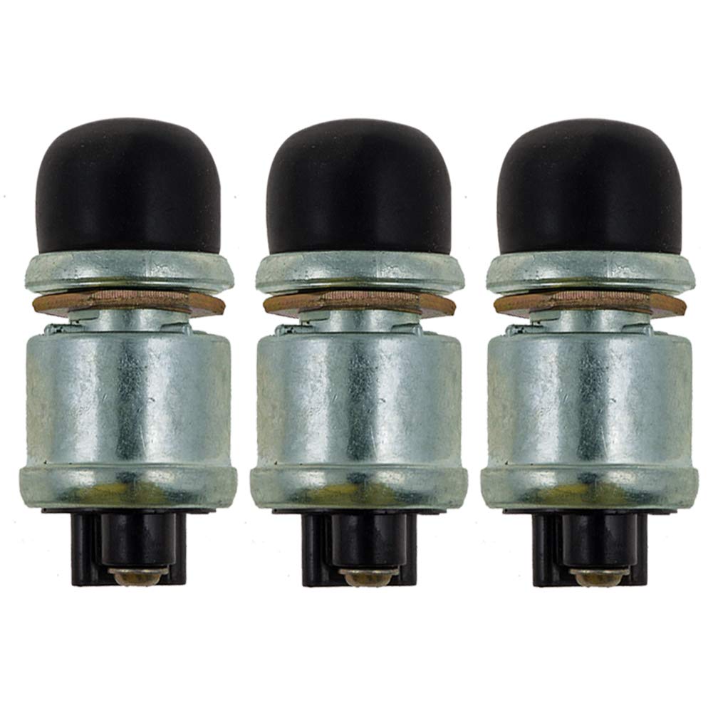 Ampper Push Button Momentary Starter Switch, Heavy Duty Momentary Switch for 12V Engine Start, Horn, Electrical Equipment Ignition and More (Black, Pack of 3)