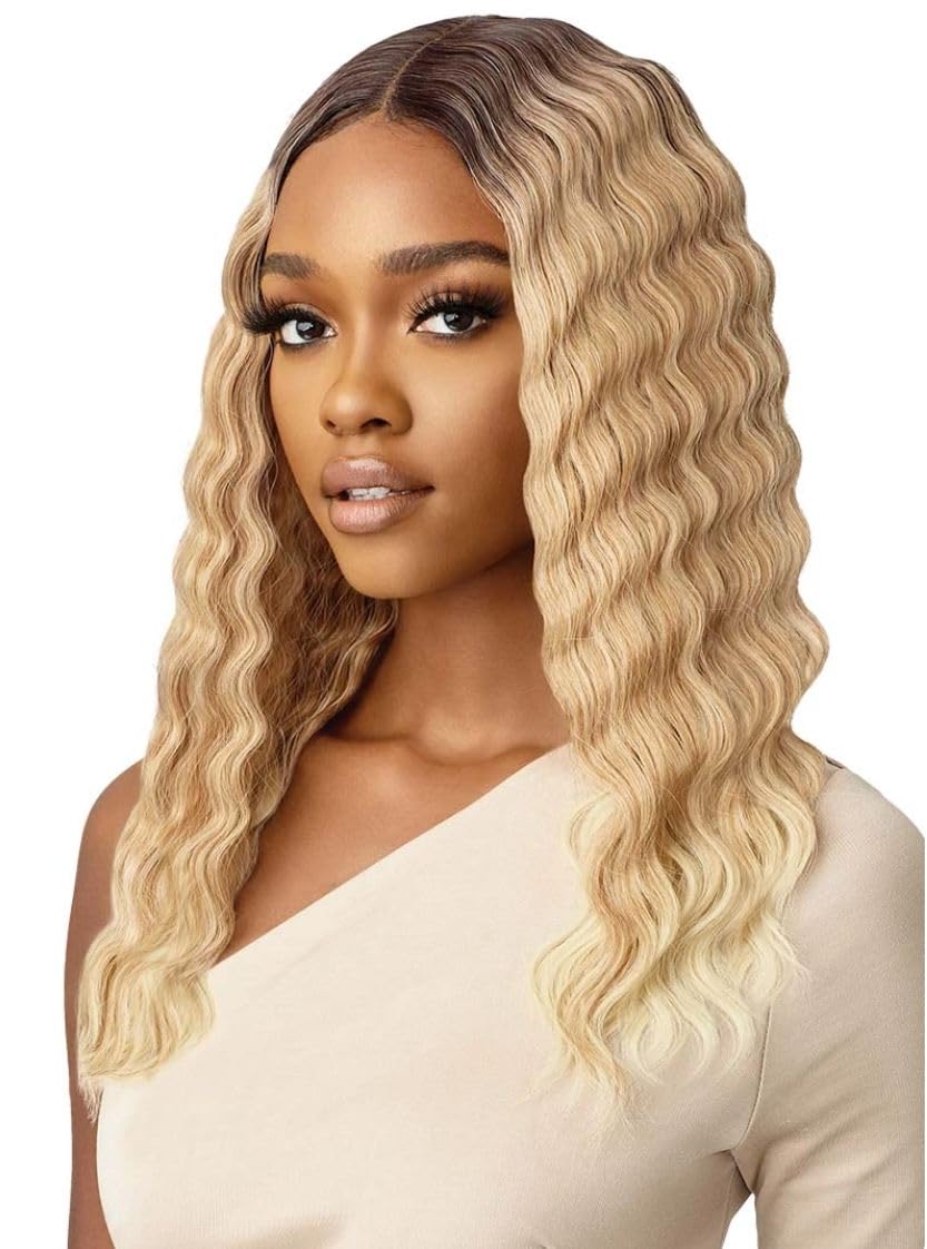 Outre Lace Front Natural Baby Hairs HD Transparent Lace Crimp Wave Style LUCY (1B), 1B Off Black