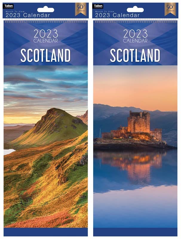 2025 Slimline Calendar - Scotland, Monthly View Hanging Wall Calendar Random