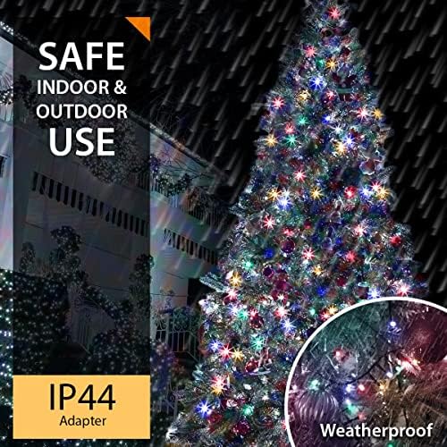 ANSIO® Christmas Lights 1500 LED 37.5m/123ft Cluster Compact Christmas Tree Lights for Indoor & Outdoor Multicoloured Decorations Fairy Lights with Timer for Xmas Garden & Party