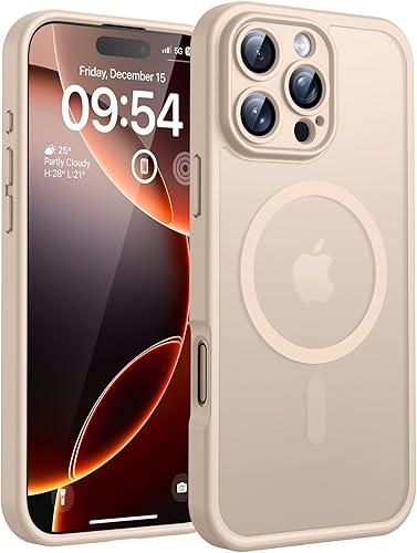 Miniatura 21 de TOCOL Funda magnética para iPhone 15, protección completa mejorada de la cámara, compatible con Magsafe, protección contra caídas, translúcida mate,