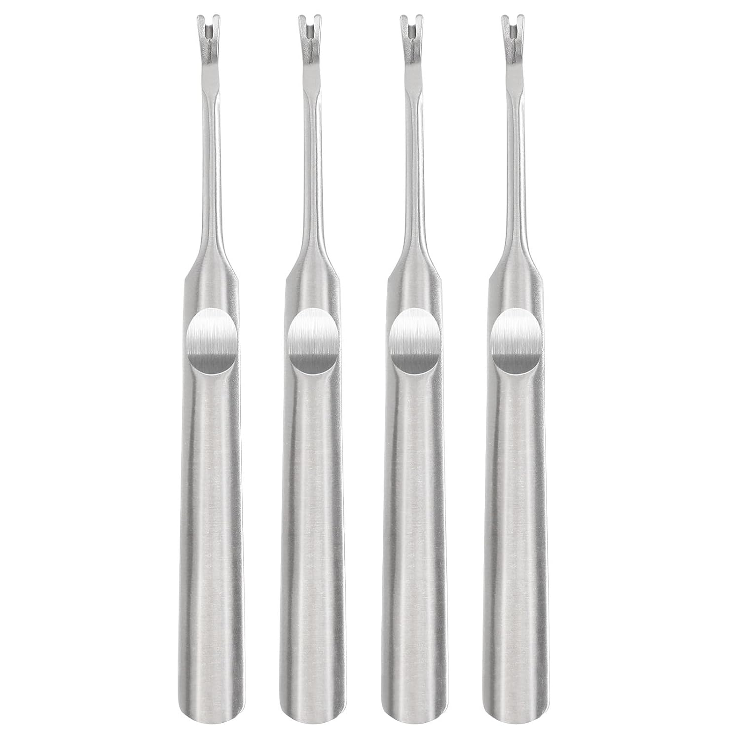 4pcs Stainless Steel Cuticle Pusher Fork Trimmer for Thick Nails