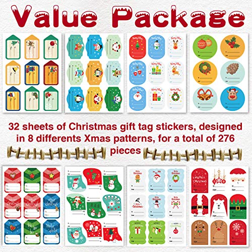Joy Bang Gift Tags Sticker Christmas Labels Self Adhesive Christmas Gift Label Stickers Christmas Name Stickers to and from Labels Stickers for Gift Holiday Xmas Gift Greeting Tags Stickers