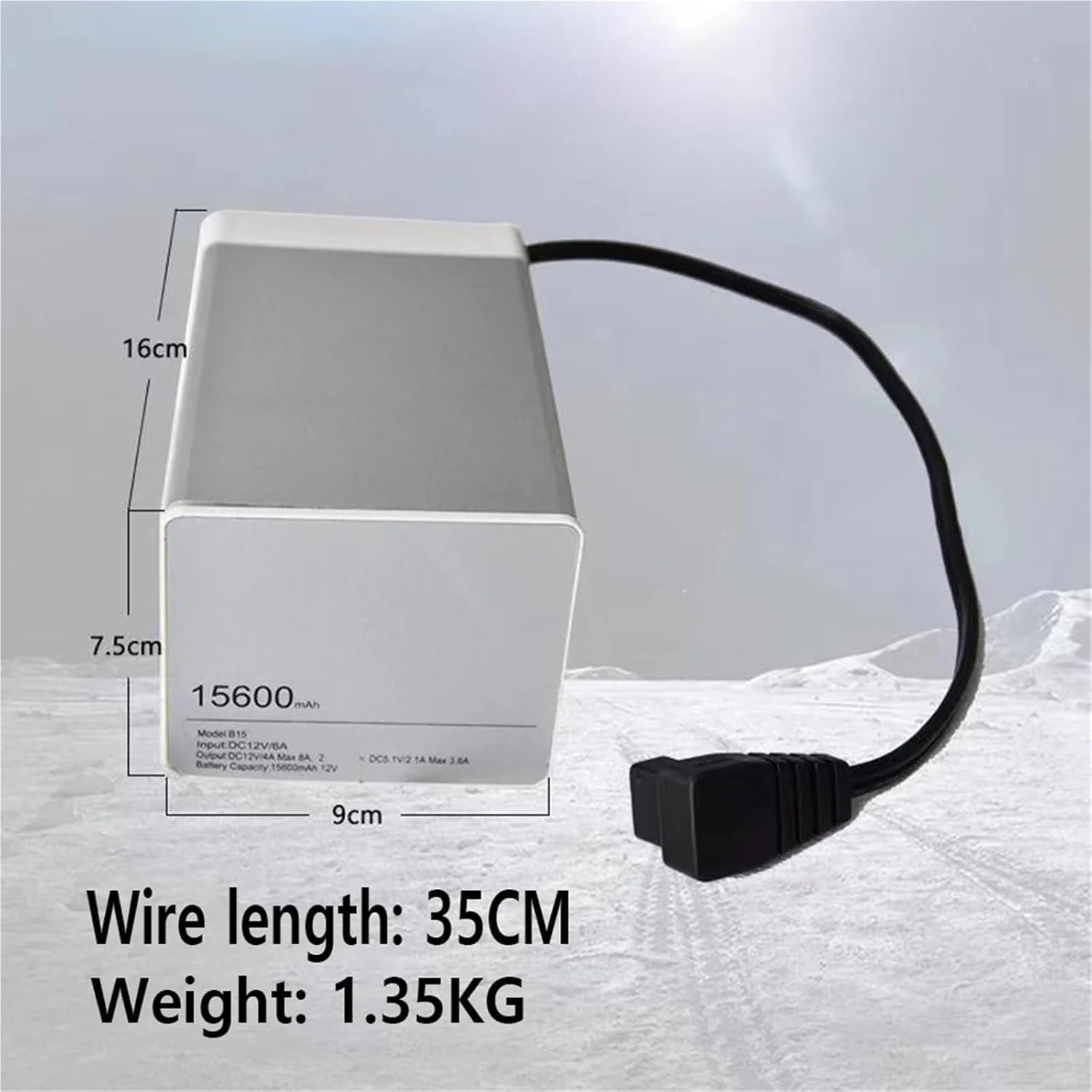 Compatible with Alpicool Home Car Refrigerator External Plug-in Lithium Battery Internal Power Supply Portable Outdoor Refrigerator External Power Supply 15600mAh DC12V/4A MAX8A