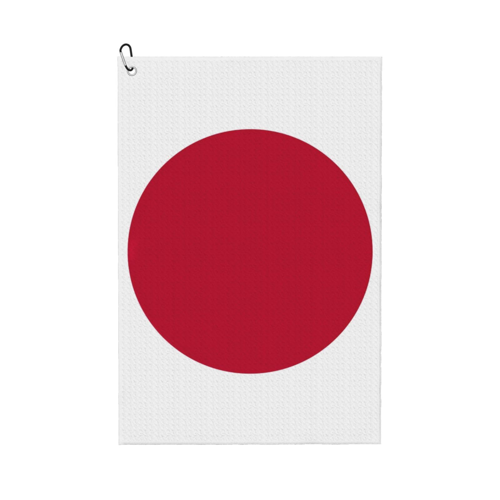 YQxwJL Japanese Flag Print Golf Bag Towel With Clip 24x16in Microfiber Waffle Accessory For Clubs Balls Golfers Gift