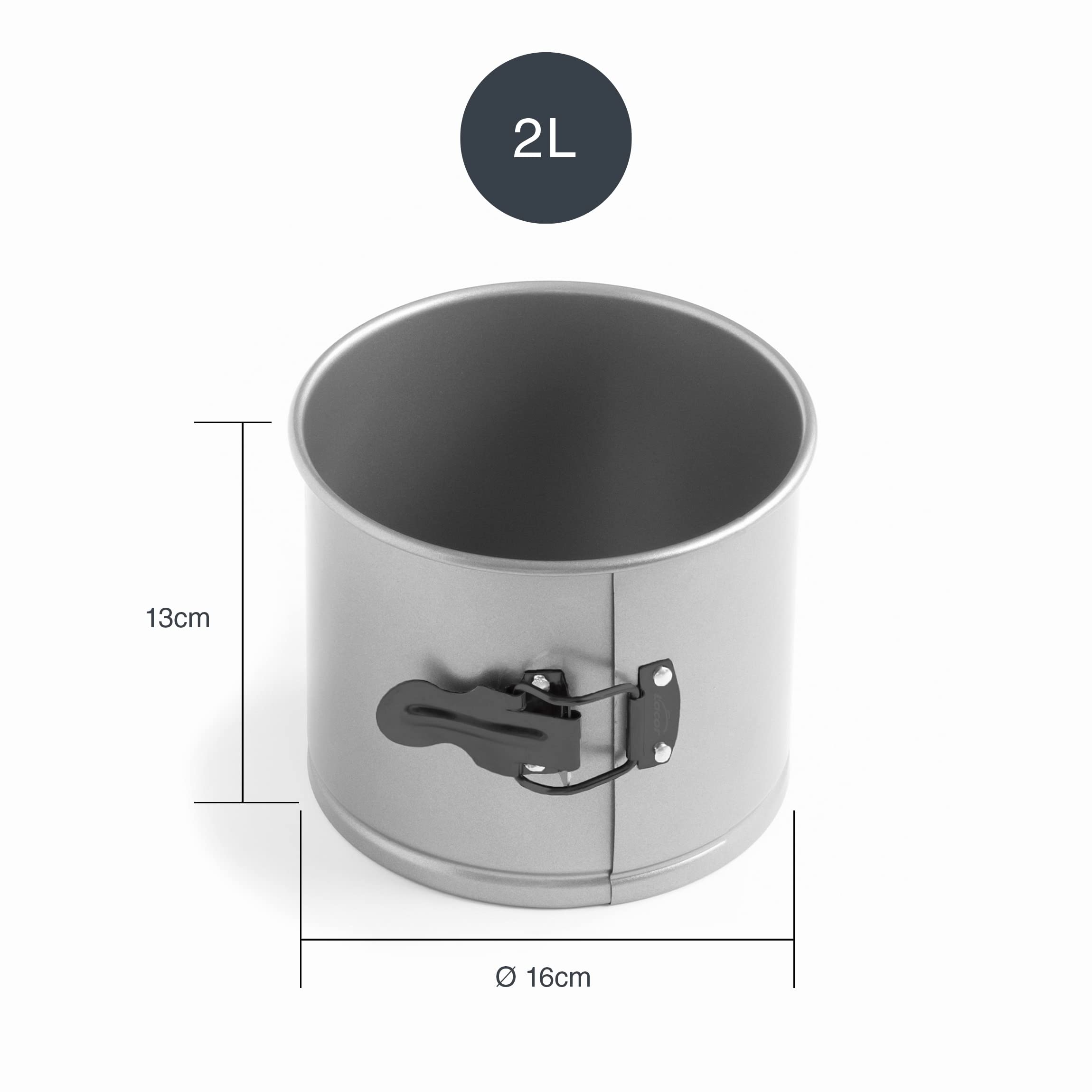 Lacor - 68696 - Moules à pâtisserie Panettone, Moule Panettone, Moule détachable, Acier au carbone, Antiadhésif, Sans APFO, Écologique, Diamètre 16 cm, Capacité 2 L (Lot de 4)