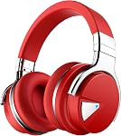 Silensys E7 Active Noise Cancelling Headphones Bluetooth Headphones with Microphone Deep Bass Wireless Headphones Over Ear, Comfortable Protein Earpads, 30 Hours Playtime for Travel/Work, Black