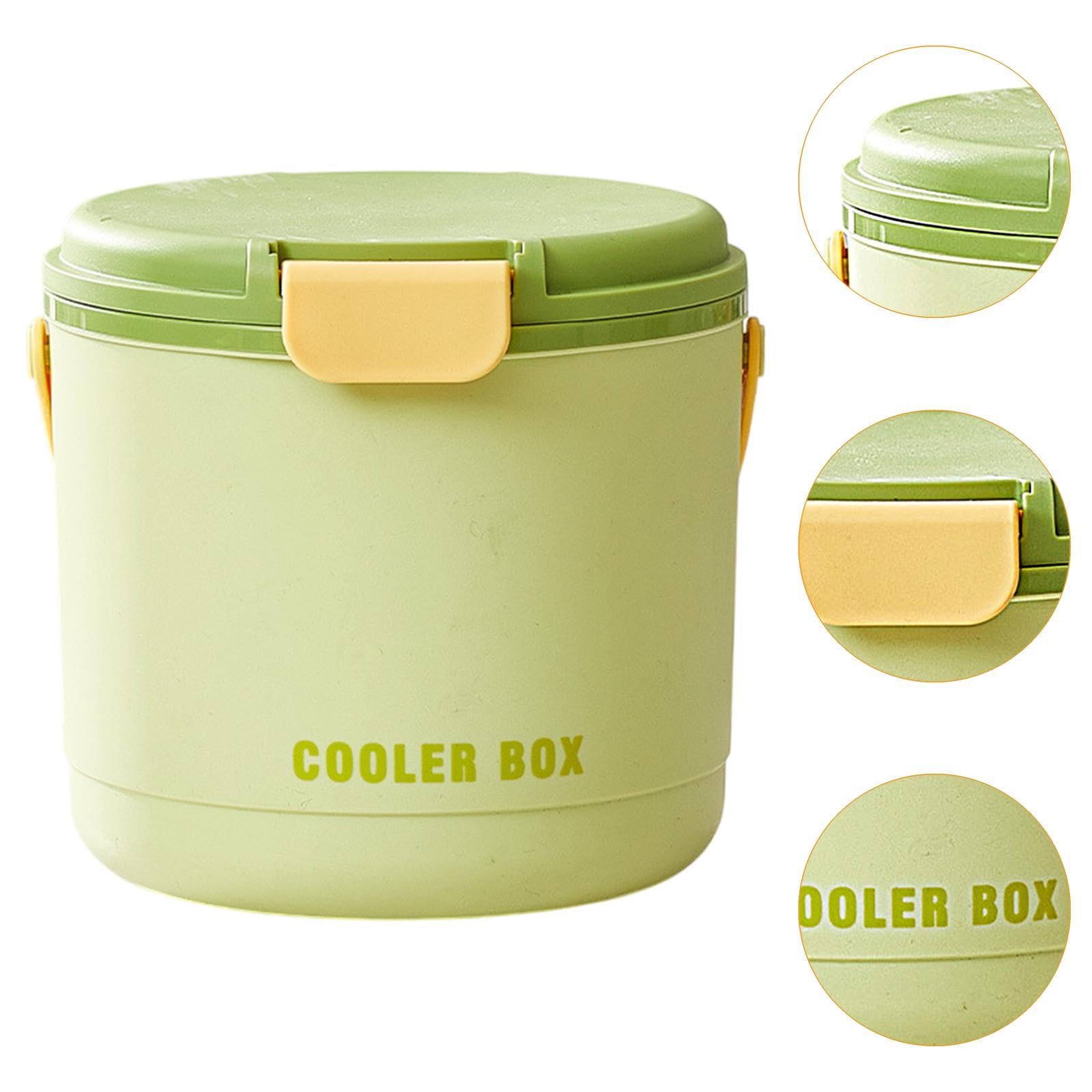 Tragbarer Eisbehälter Getränkekühler Eiskübel mit Deckel Vielseitiger Eiscontainer für Getränke Picknick Camping Aus Robustem PP TPE für Gartenparty R, GrÜn