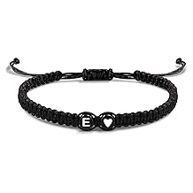 Letter Heart Bracelet for Friends Couples Initial A-Z Name Friendship Bracelet Braided Friendship Bracelet for Women Men Kids