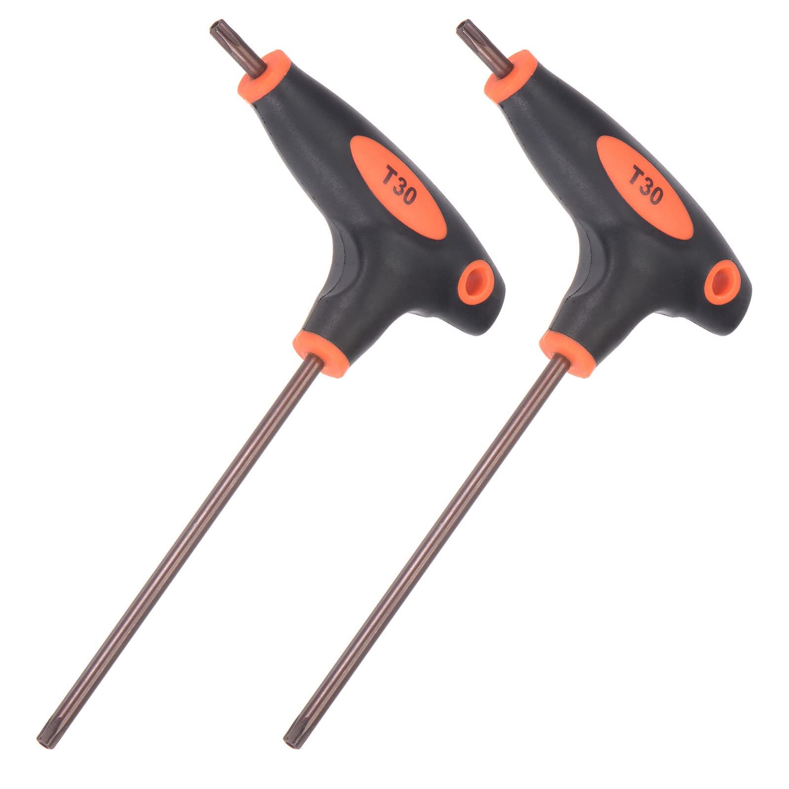 TA-VIGOR T30 T-Handle Torx Key, S2 Steel Torx Wrench Star Key, Anti Tamper Proof Dual End torx Screwdriver, 2 Pack
