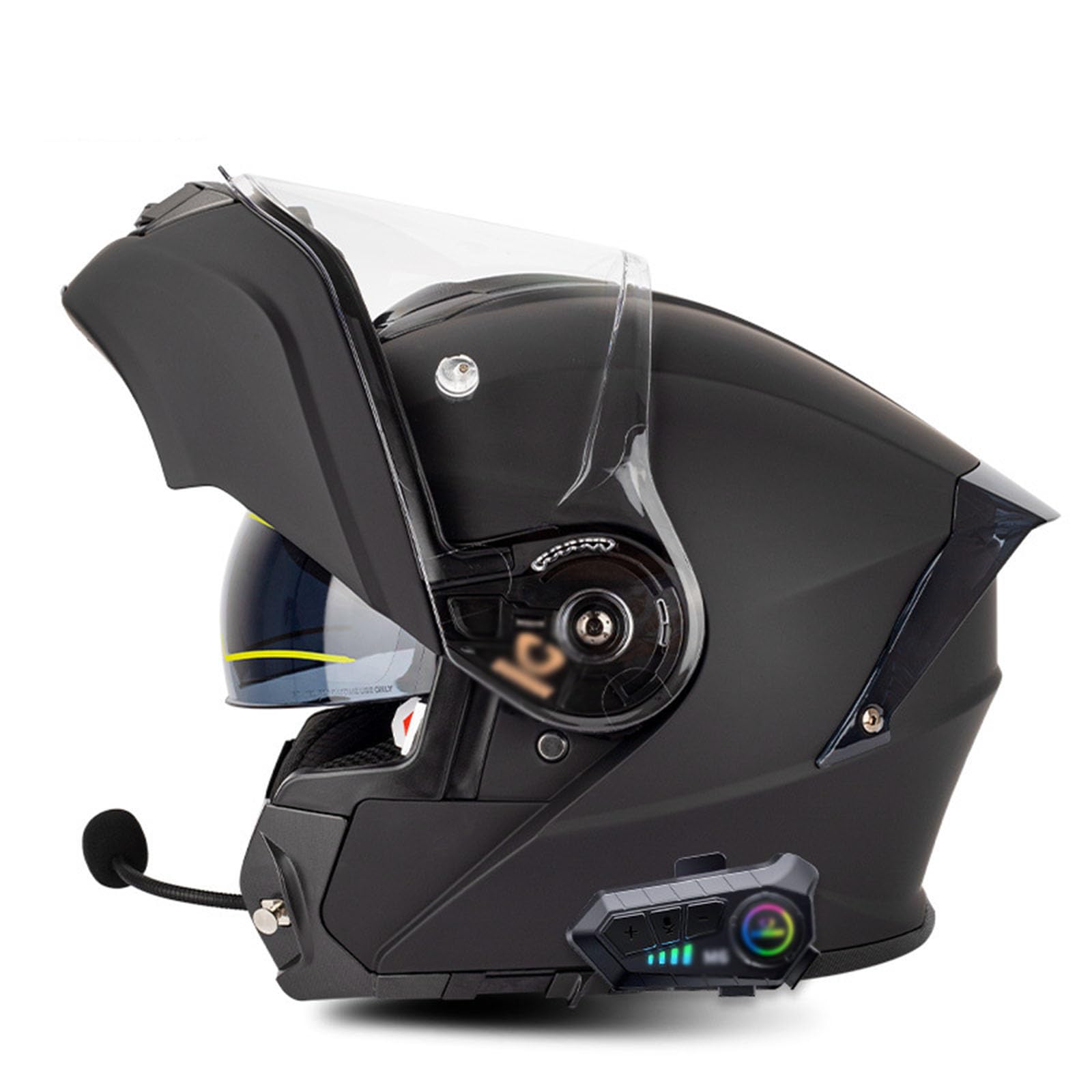 Zhtbate Men's A Full Face Flip Up Nti-Fog Double Visor Helmet Ece Pproved Built-In Dual Speaker With Microphone Sun Visor Helmet For Dult Nd Wo