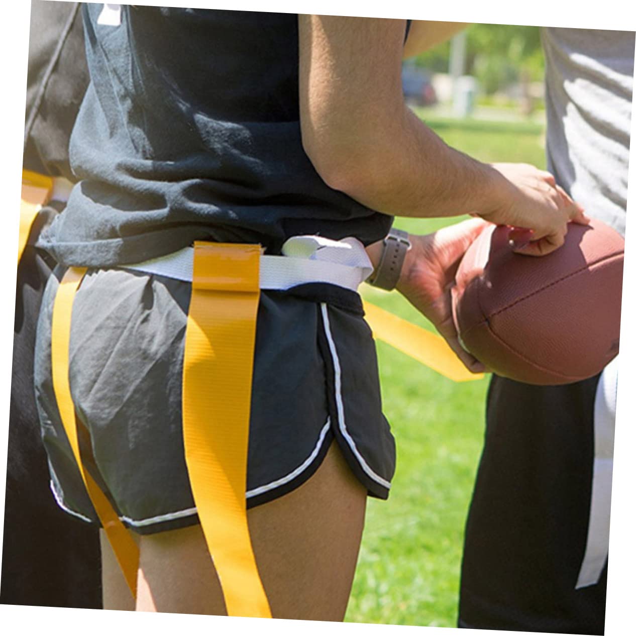 HANABASS Youth Flag Football Belts 2pcs Nylon Rugby Waist Belts with Flags for American Football Defense Training