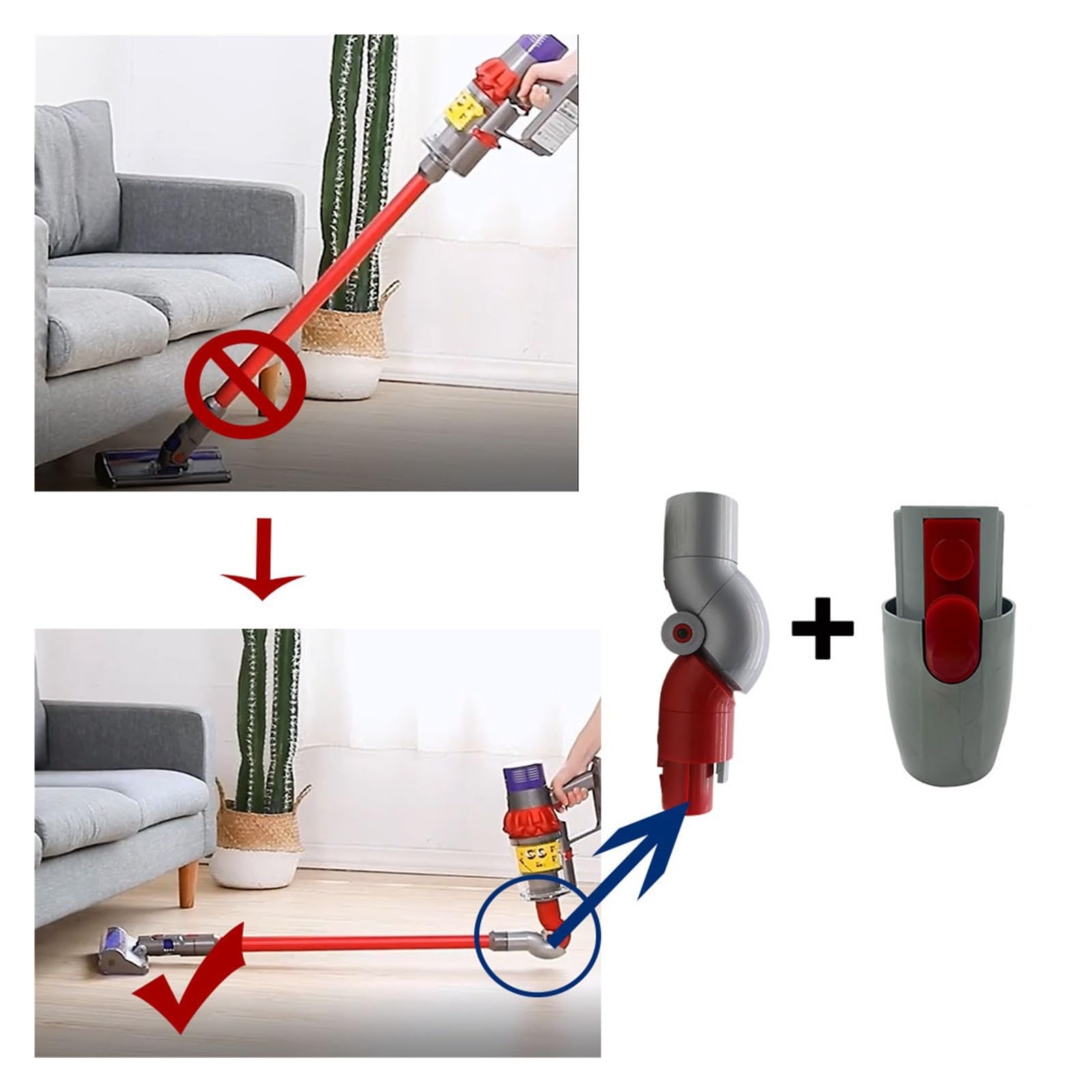 8 Pezzi Adattatore A Gomito Inferiore Accessori per Aspirapolvere In