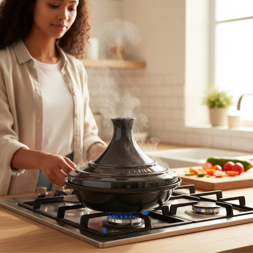 Swiss Line Tajine, 33 cm, nero in alluminio