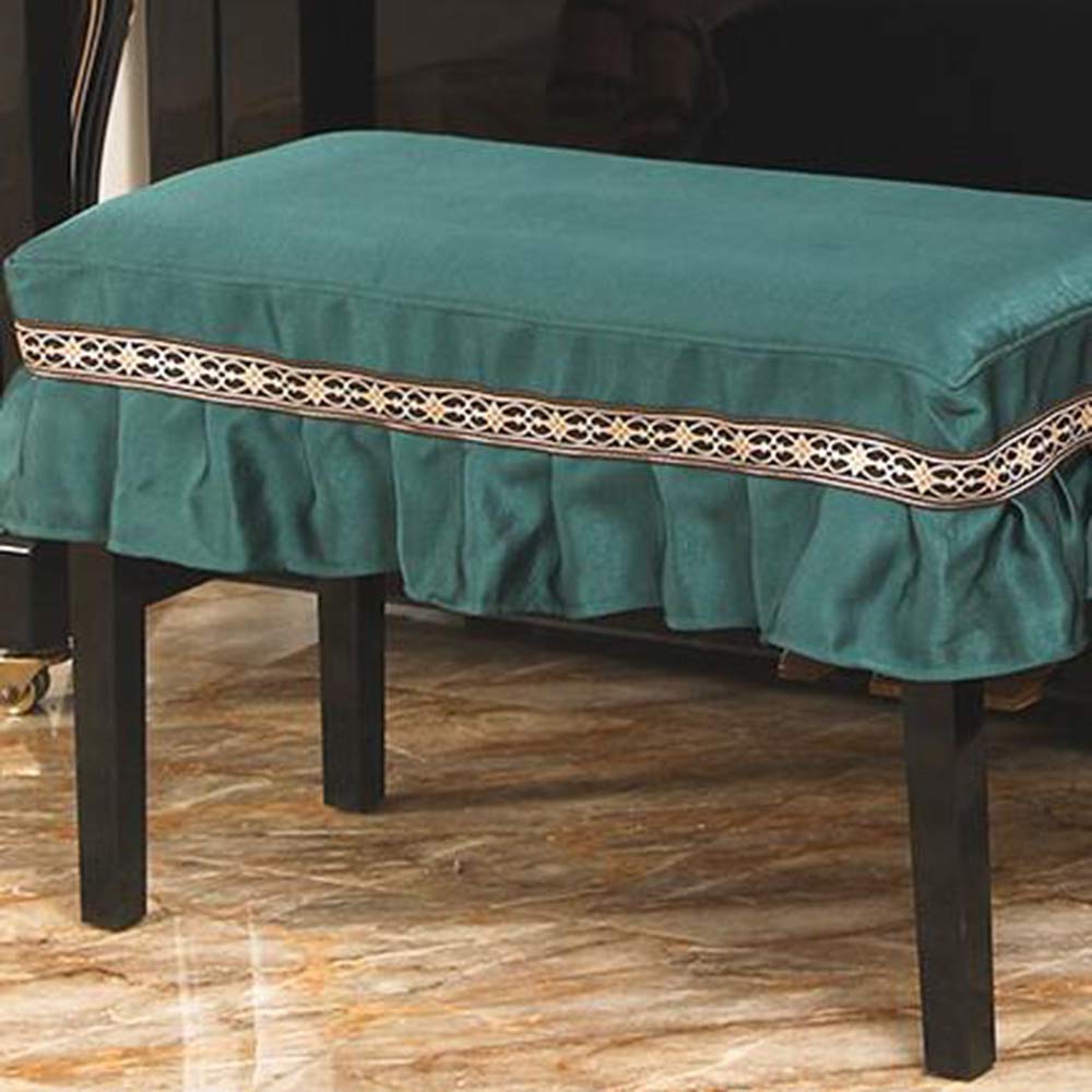 Copertura Per Pianoforte Di 3,tessuto Solido Copertina Pianoforte A Tinta Unita Con Macrame Moderno Protettore Da Tastiera Con Coperchio Sgabello Per Upright Vertical Piano Verde Scuro Rivestiment
