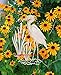 Egret & Cattails Right Oval Etched Window Decal Vinyl Glass Cling - 8