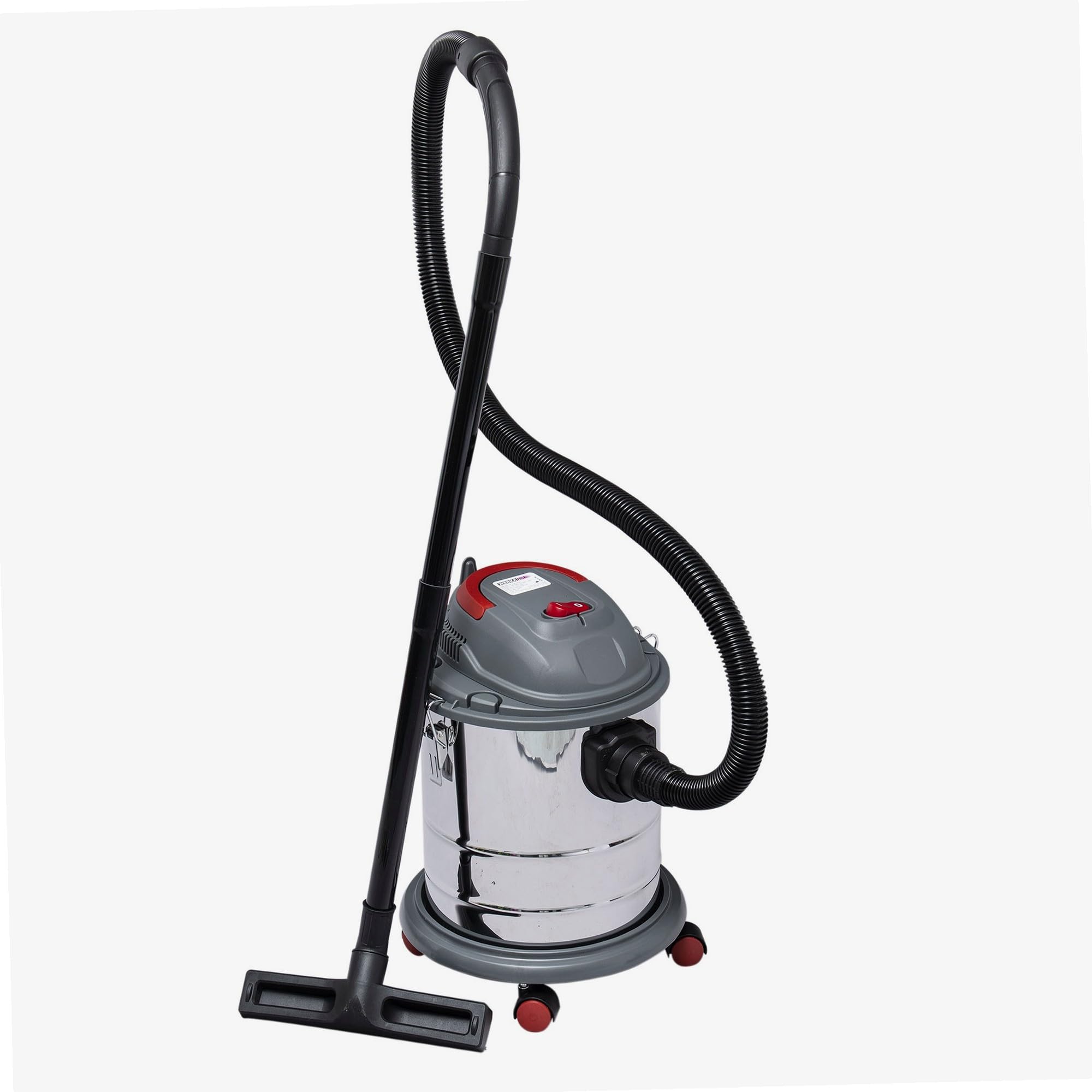 WERKA PRO Aspirateur Eau et Poussière 20 l Cuve Acier Chromé Lavable 4m