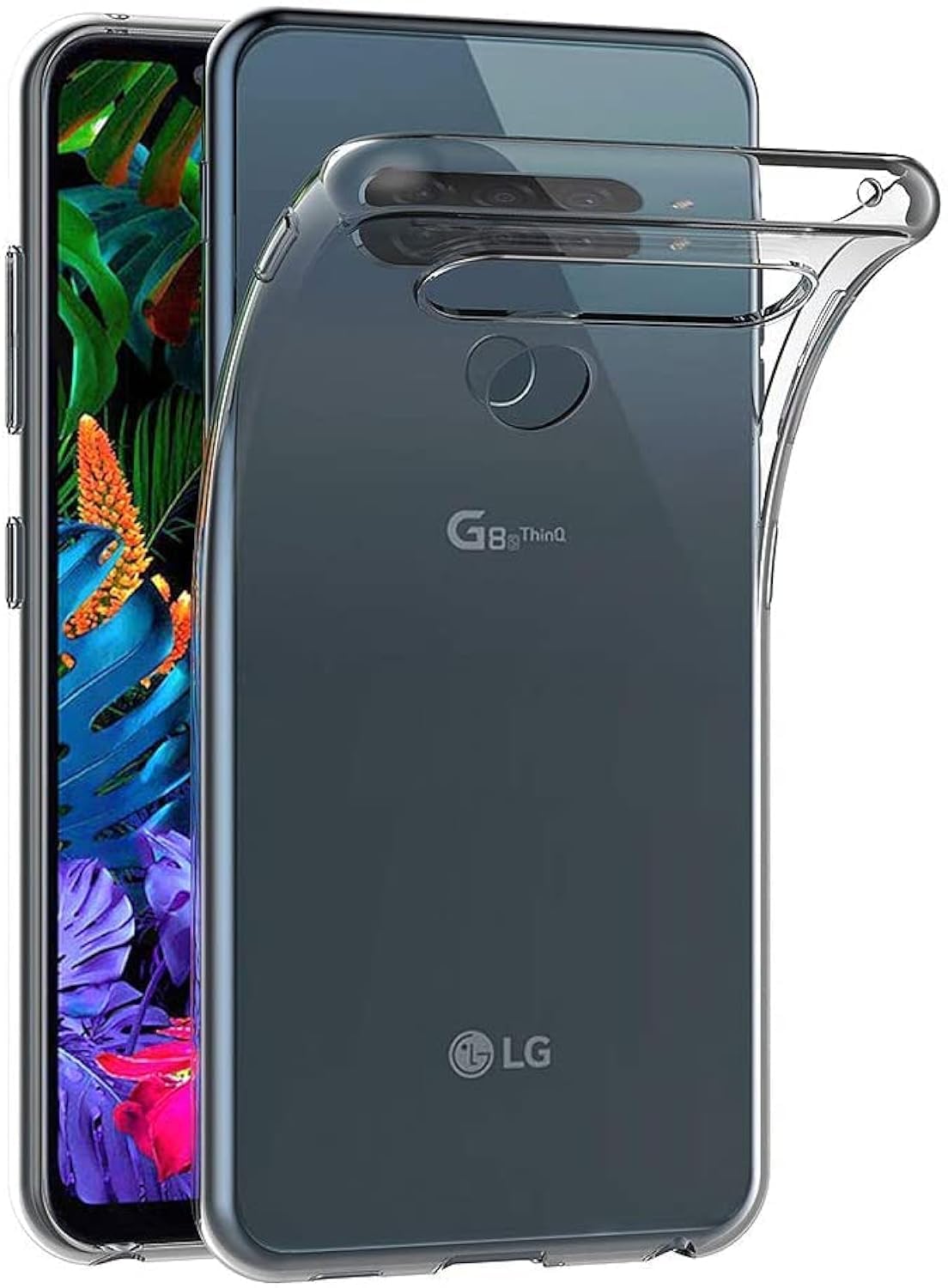 Case for LG G8 ThinQ (6.1 inch) Soft TPU Rubber Gel Bumper Transparent Back Cover