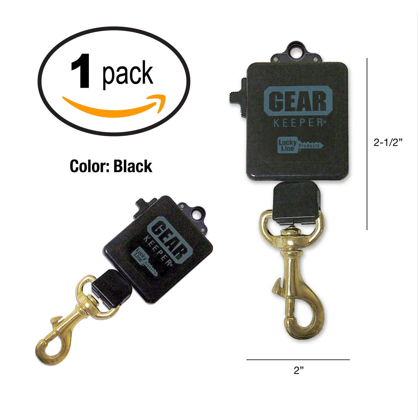 Lucky Line Ultra High Force Gear Keeper, Retractor de Llave de Resistencia Industrial suministrado con Broche de Perno Chapado en latón, Cable Kevlar de 28 Pulgadas, Resistencia a la Rotura de 80
