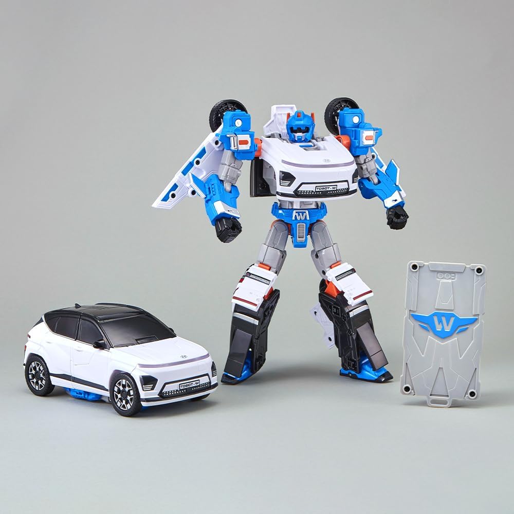 New TOBOT, TOBOT W, Youngtoys Transforming Collectible Vehicle to Robot, Heroes Animation Character Toys for Kids 4 and up Transform Toys Cars, Large Size 9-inch
