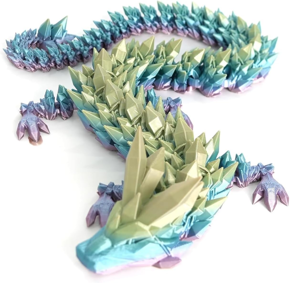 3D Printed Dragon,Chinese Dragon,Dragon Statue 12 in Fidget Toys for Autism/ADHD,3D Printed Gift Toy, Executive Desk Toys,Home Office Decor (Candy) Random Colour