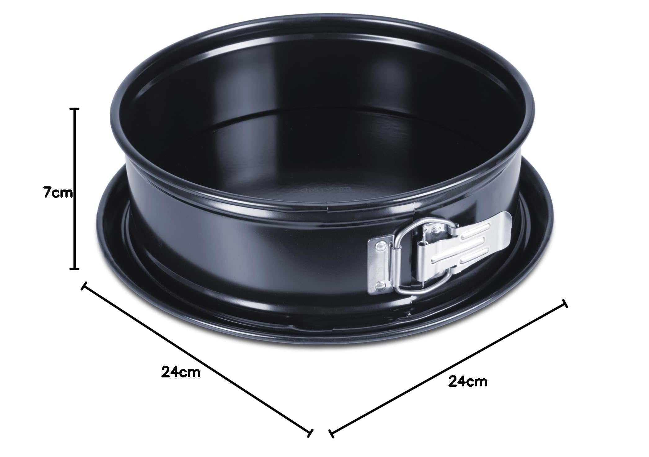 Städter Springform EMAILLE mit Flachboden, 24cm Black Edition, PFAS-frei, Antihaftbeschichtet, Schnitt- & kratzfest, ideal für müheloses Backen | t Flachboden