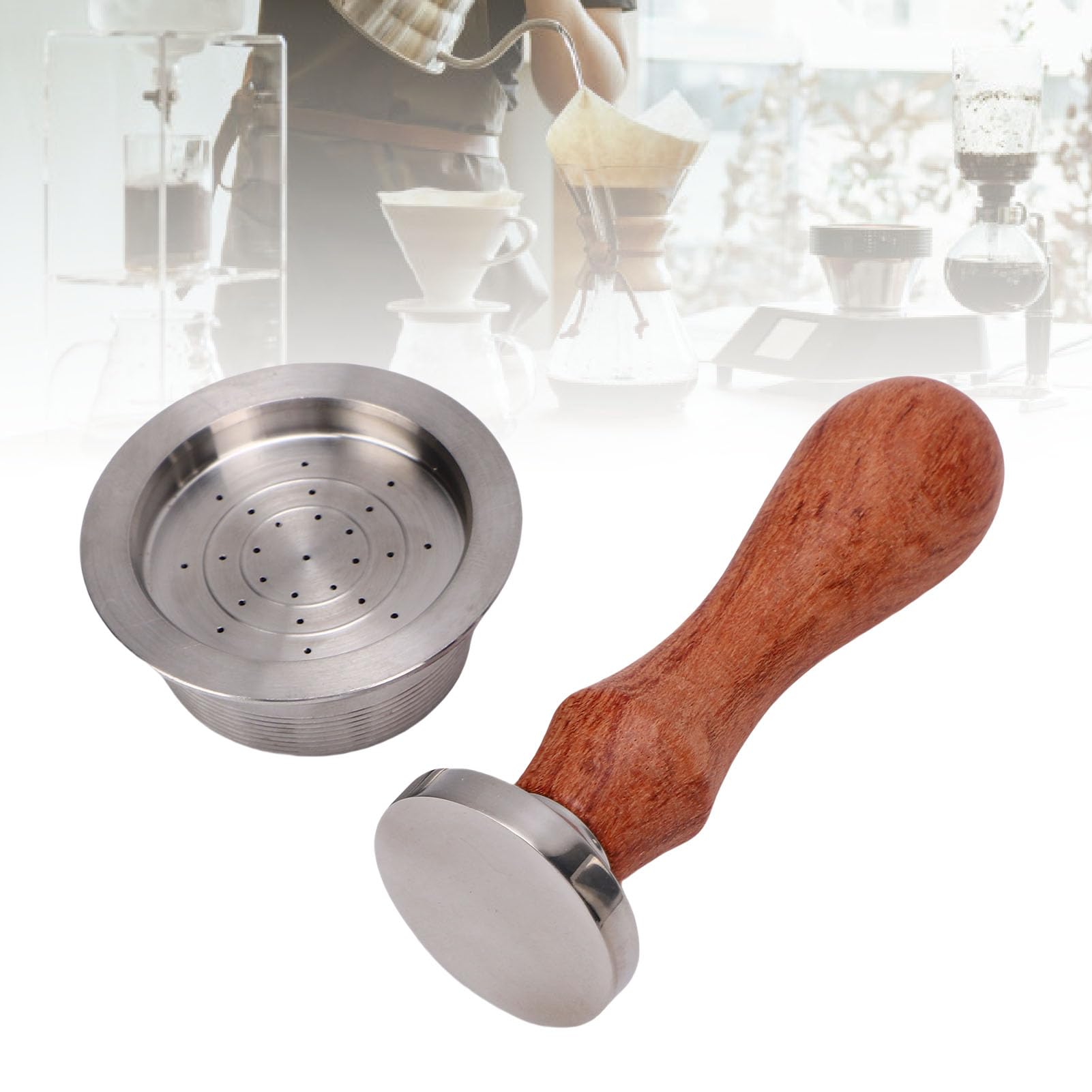 Cápsulas de Café Reutilizables para Cafeteras Mio, Cápsulas de Café Recargables Filtro de de Recargables de Acero Inoxidable con Prensa de, Cepillo y Cuchara