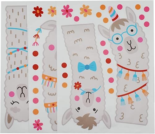 Miniatura 8 de Maydahui Calcomanías de pared con diseño de llama, diseño de alpaca de animales divertidos (14.7 x 40.9 pulgadas), calcomanías de pared con puntos