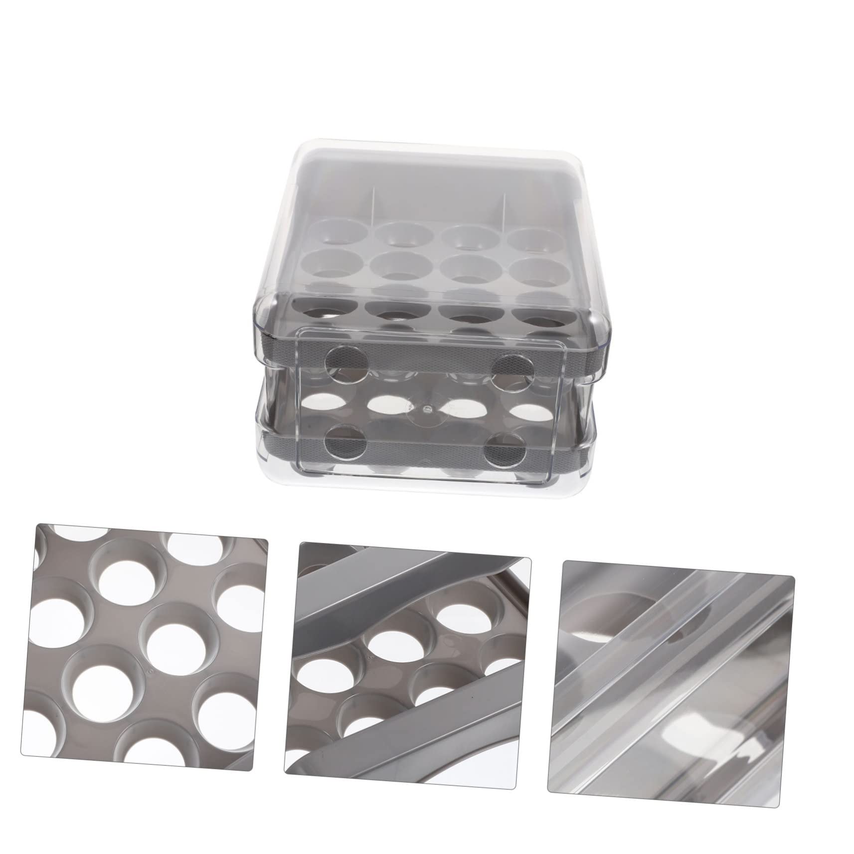 COLLBATH Boîte à Œufs Transparente à Tiroirs Double Couche en Plastique Pp et Pet, Organisateur Réutilisable pour Réfrigérateur, Facile à Déplacer et Garde Œufs Frais la Maison