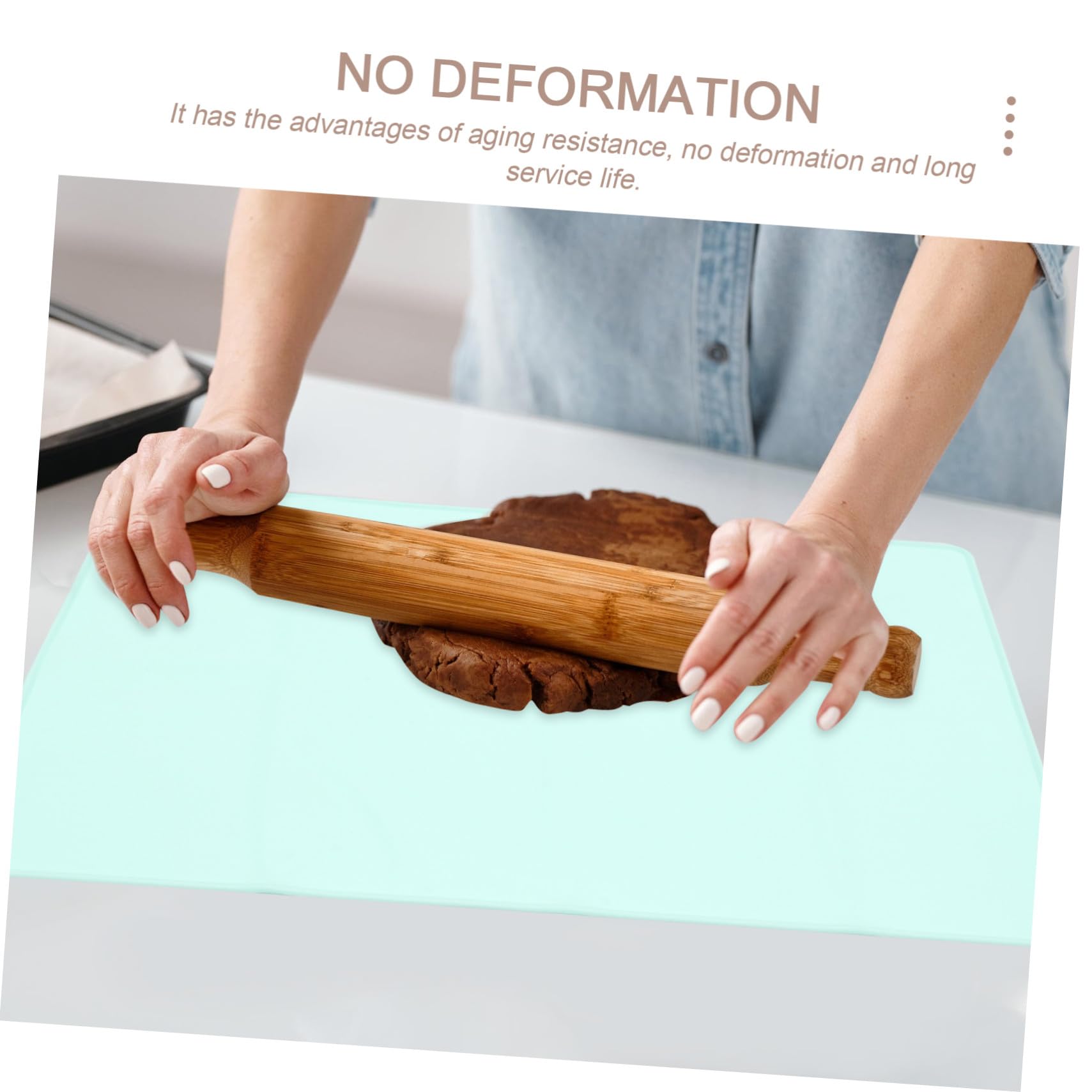 Silikon Teigmatte Rutschfest Antihaftend Backmatte für Kuchen Kekse und Pasta mit Dualer Maßskala Langlebig und Reißfest Lebensmittelecht für Haushalt und Küche