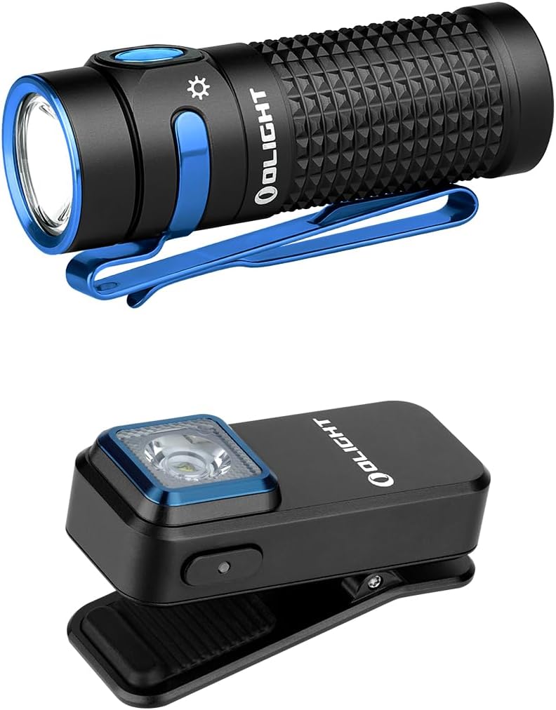 OLIGHT Baton4 Rechargeable Pocket Flashlight 1300 Lumens with Magnetic Charging Cable Bundle Oclip EDC Light 300 lm