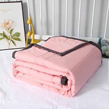 Cooling Blanket for Hot Sleepers All-Season Lightweight Breathable Ice Blanket Cooling Fiber Stays Cool All Night for Adults & Kids Anti-Sweat Single Double Bed Size Pink,100x140cm