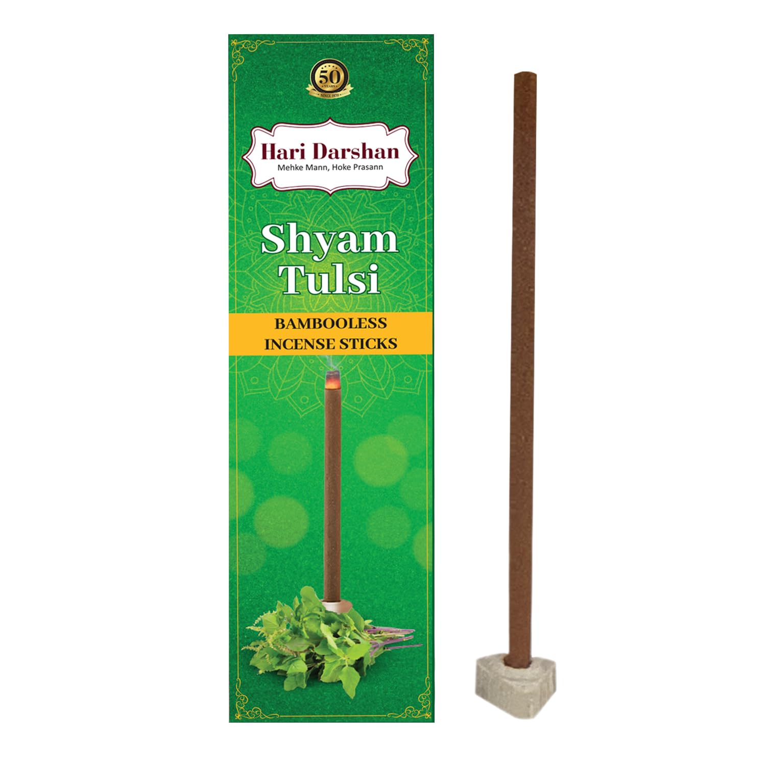 Hari Darshan Bamboo Less Incense Sticks | Oudh | Rose | Shyam Tulsi | Kacha Bela | Kesar Chandan | Agarbatti for Pooja, Meditation & Yoga | Long Lasting Fragrance Dhoop Holder | Pack of 4-120 Sticks 2