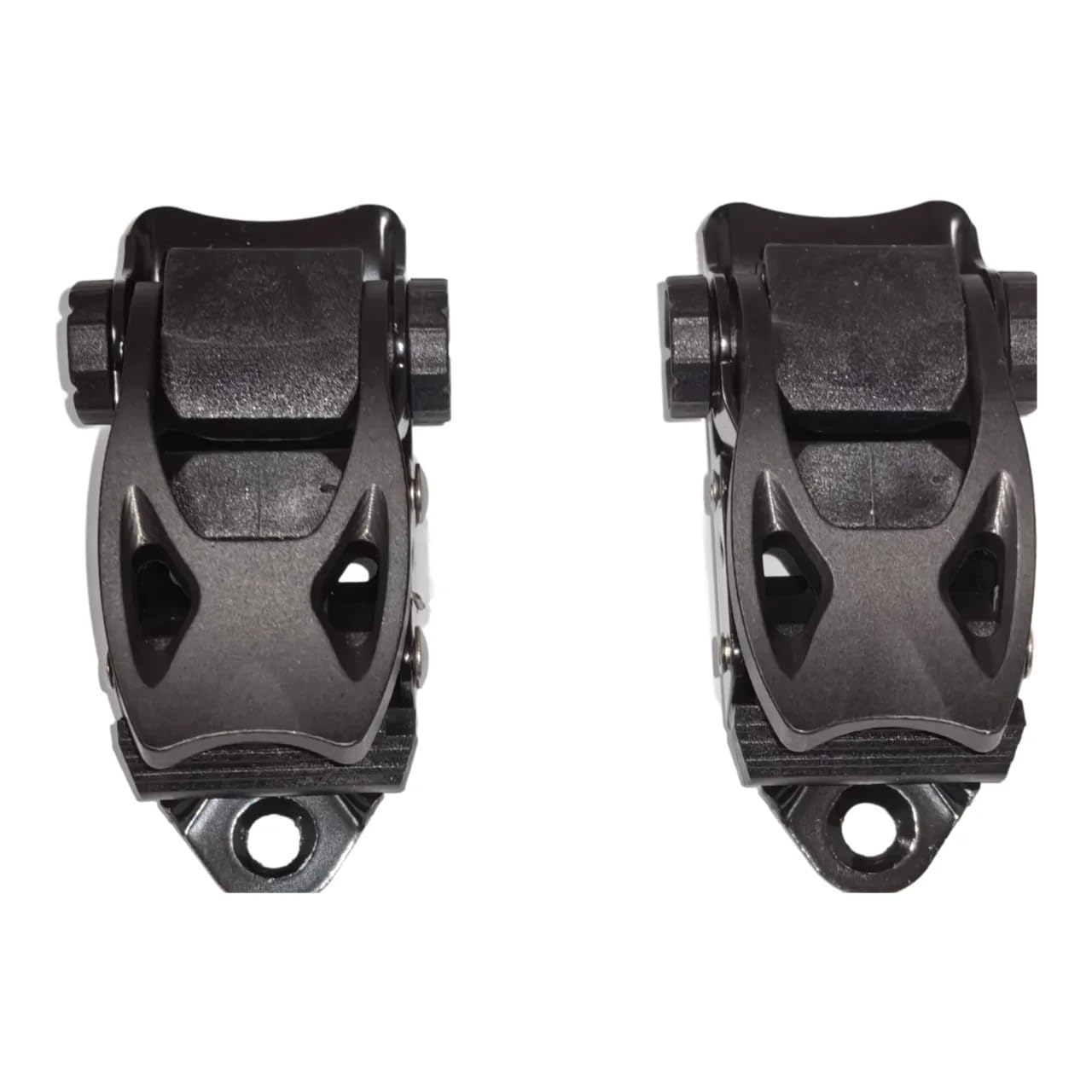 1 par de hebillas de trinquete para tabla de snowboard, base 25 mm, sistema de correa
